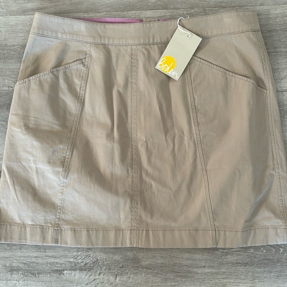 Boden Womens Tan khaki mini Chino skirt 2 pockets zipper Sz 10P NWT - Picture 1 of 7